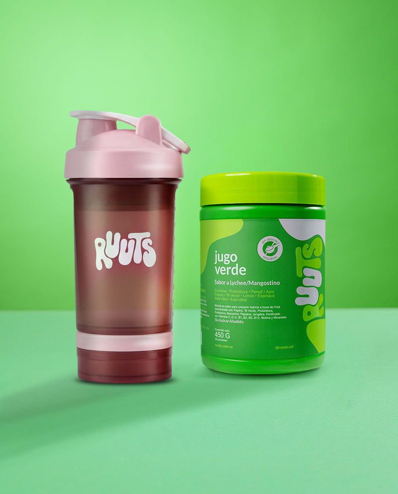 Combo 1 unidad Jugo verde en polvo RUUTS + shaker — 30 porciones