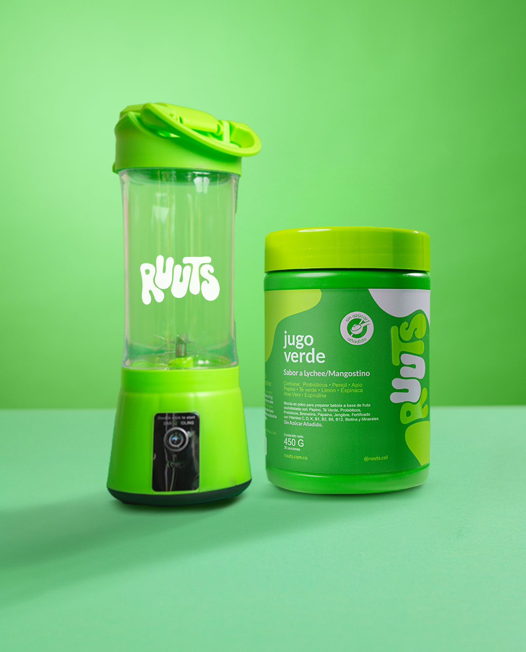 Combo RUUTS Jugo Verde en Polvo + Licuadora