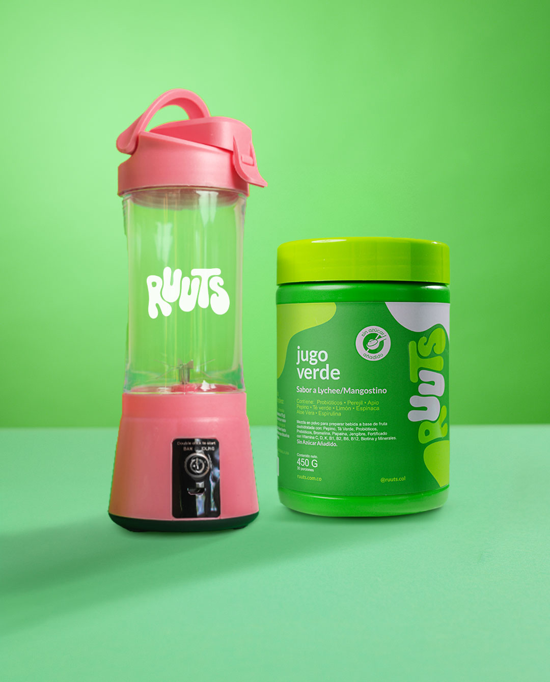 Combo RUUTS Jugo Verde en Polvo + Licuadora