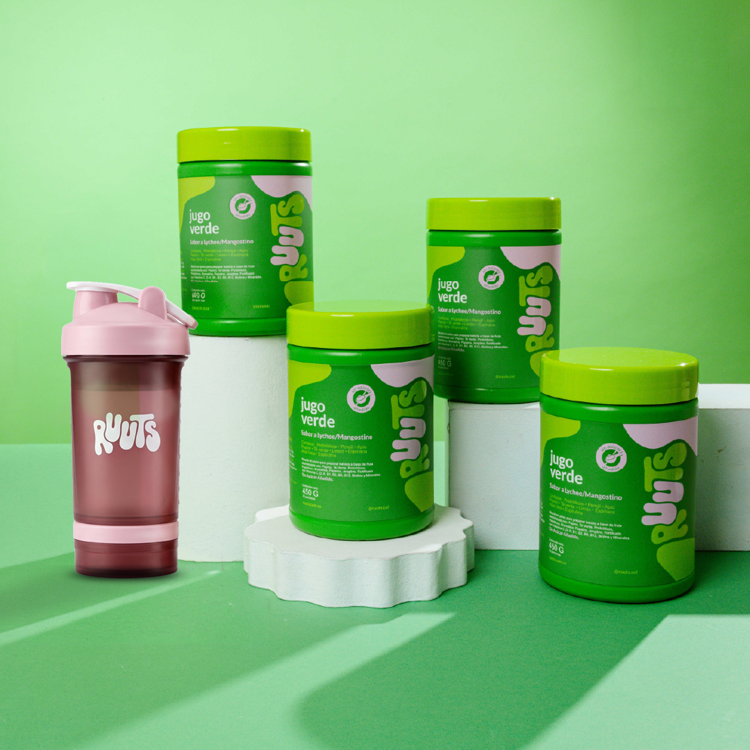 Combo 4 unidades Jugo verde en polvo RUUTS + Shaker regalo — 120 porciones