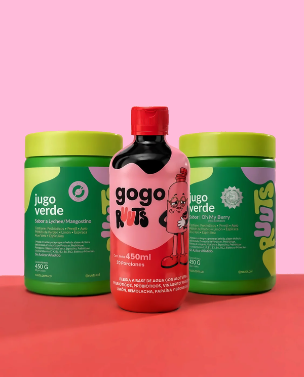 Combo 2 unidades Jugo verde polvo RUUTS + 1 unidad GOGO RUUTS - 60 porciones